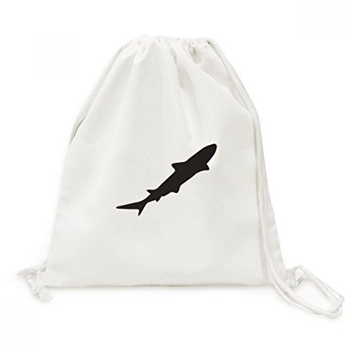 Sac cordon toile voyage sac à dos léger imprimé requin pour le sport