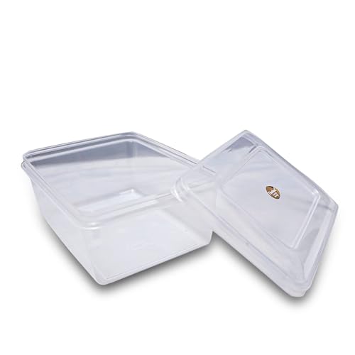 Image of Chetan Rectangle Plastic Storage Boxes, Transparent Containers, Small Boxes for Jewellery /Medicines /Stationery /Cosmetics /Accessories (LXBXH- 16 x 12 x 7 cm) (Pack of 8) (Size No - 3)