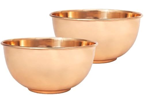 Alchemade Set of 2 Copper Ice Cream Bowls - 100% Pure Copper Bowls For Your Copper Kitchenware & Copper Dishware Collection - For Everyday Kitchen Use Or As A Metal Decorative Bowl