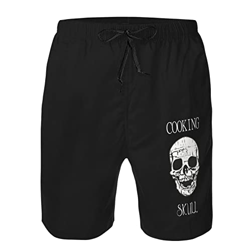 Skull-Chef Cooking Skull Men's Beach Shorts Drawstring Quick Dry Running Athletic Shorts Comfortable Loose Gym Shorts Swimsuit Pants Large4