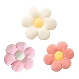 CANGHI Flower Pillow - 3 Pcs Flower Shaped Throw Pillow 15.7'' Cute Daisy Flower Pillow Flower Seating Cushions for Adults Kids Home Bedroom Sofa Chair Couch Decor (White/Lightpink/Pink, 15.74 in)