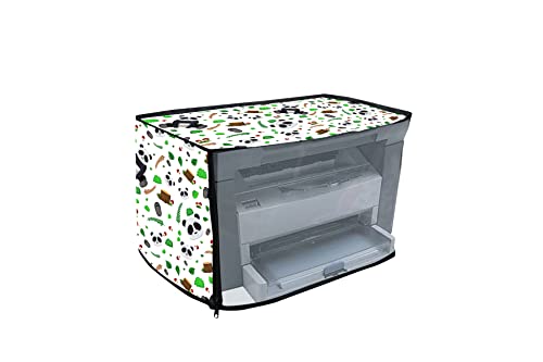 Image of Printer Cover for HP 1005 Printer with Zipper for Dust Protection (Black Circle) (cream floweral)
