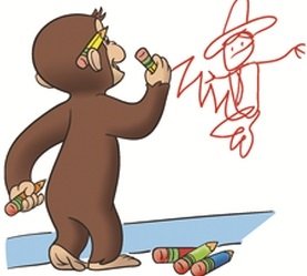 Vinilo adhesivo decorativo Curious George 3 x 2.5 pulgadas