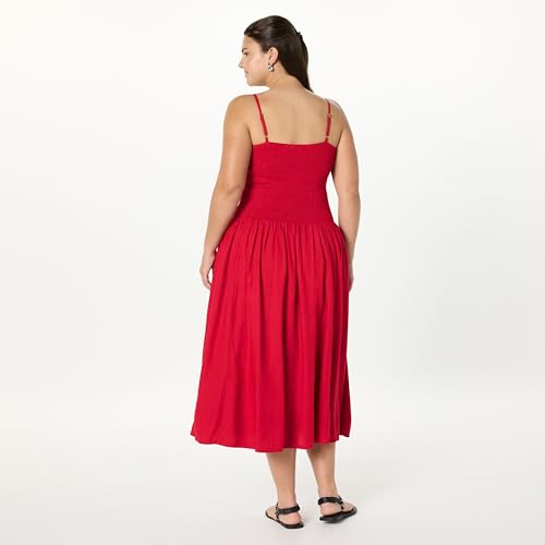 Image of The Drop Womens Florencia Smocked Bodice Linen Maxi Dress