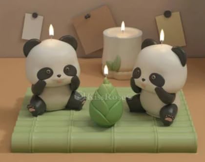 Panda Candle Mould, Silicone, 3D Cute Panda Shape, 6.5x4.7x7 cm, DIY Candle Making and Baking-image-19