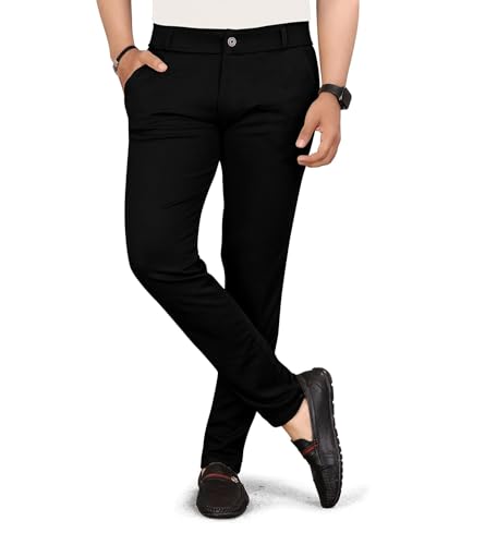 Image of Men's Slim Fit Formal Trousers, Cotton Blend Stretchable Office Wear Pants, Pants Combo