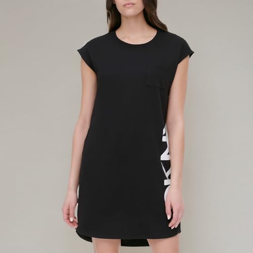 Image of DKNY Women's Sportswear Cap Sleeve Logo T-shirt Dress