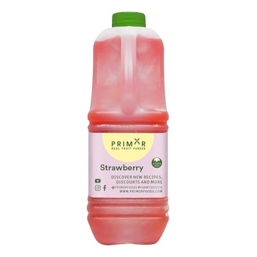 Primor Fruit Purees | Made with Real Fruit | Countless Applications: Juices, Smoothies, Cocktails, Desserts, and More - Strawberry