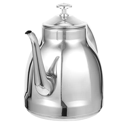 Cabilock Tetera De Acero Inoxidable Cafeteras Tetera Acero Inoxidable Manejar Hervidor De Agua Hervidor De Agua De Mano Hervidor De Agua Resistente Al Desgaste Cafetera De Mano Silver