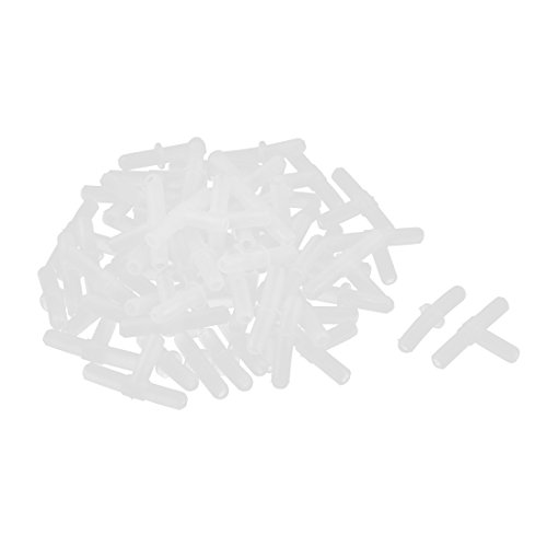 sourcing map Plastic T Shape 3 Way Aquarium Hose Air Line Tubing Connectors 60pcs