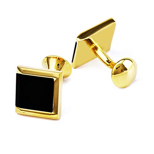 S&W SHLAX&WING Enamel Gemelos for Men Dorado Negro DE LOS HOMBRES Gemelos Elegante