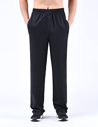 Zoulee New Men's Front Zipper Fly Open-Bottom Sweatpants Jogger Pants3