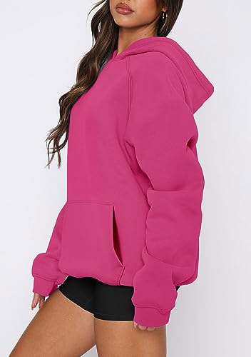 onlypuff Women Pullover Sweatshirt Long Sleeve Hoodies Kangaroo Pocket Fleece Basic Sweater