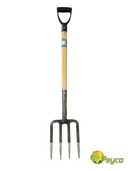 Peyca Horca de 4 puas con mango de madera especial cavar