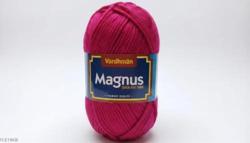 Image of Vardhman Magnus Knitting Yarn 100% Acrylic Bulky 4Ply Yarn (Pack of 1 Ball - 100g) - Knitting & Crochet Yarn for Winter Sweaters, Scarves, Blankets | Hypoallergenic, Hand Wash - Rani Pink