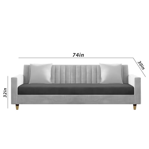 Image of Casaliving Garcia 3+2 Seater Sofa Set for Living Room (Black - Grey)