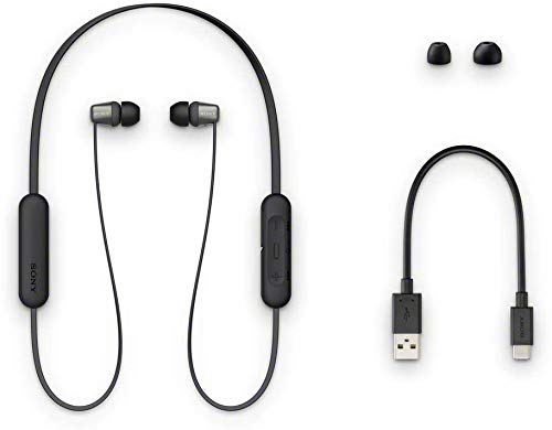 Sony wi-c310 - cuffie wireless in-ear, compatibile con google assistant e siri, batteria fino a 15 ore, bluetooth, nero