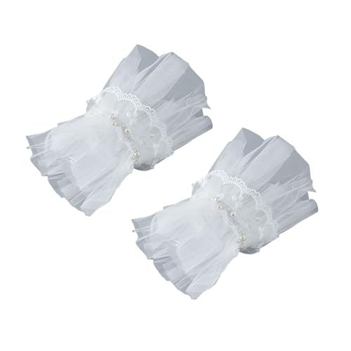 Simple Wrist Cuffs Detachable Wristband Elegant Pearls Lace Lace Brim False Wristband For Sweater Accessories