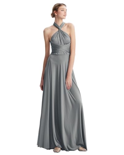 Image of Multi-Way Wrap Infinity Maxi Dress for Bridesmaids & Wedding Guest | 31 Colors for All Wedding Themes, One Size & Plus, 1 Dress for Any Events, Evening, Prom, Gala, Non-See-Through, Wrinkle-Free