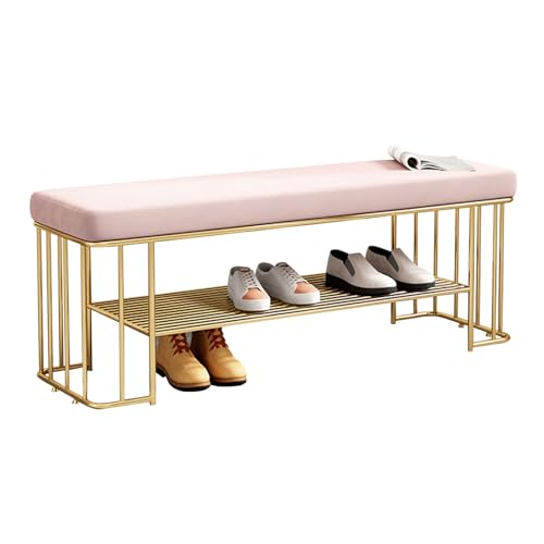 Banc de rangement à chaussures en velours pour bout de lit et dressing chic