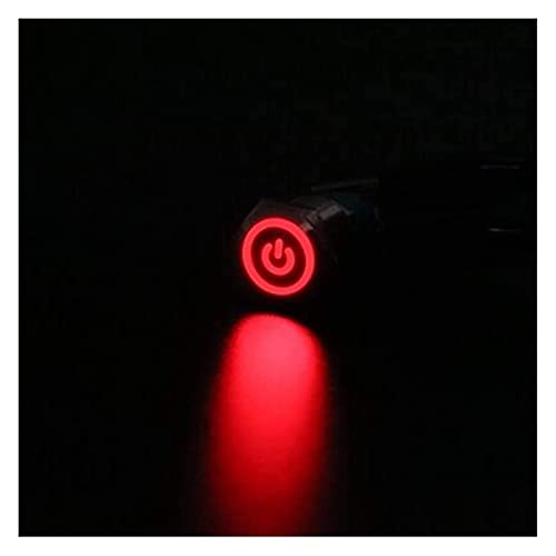Interrupteur 19mm bouton poussoir 24V LED rouge pour tableau de bord automobile