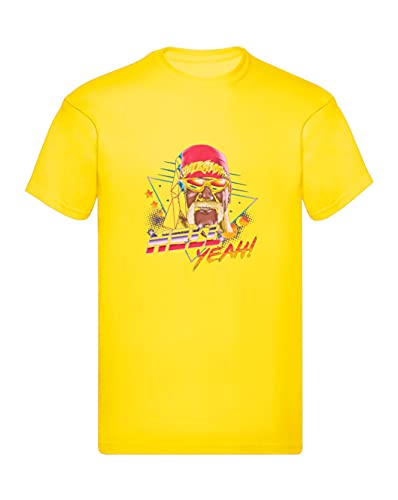  T-Shirt Uomo Cotone Basic Super vestibilità Top qualità - H.H. - Divertente Humor Made in Italy (Giallo, XL, x_l)