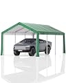 GarveeLife 13'x20' Heavy Duty Carport Canopy, Portable Garage with Reinforced Frame, for Full-Size Pickup, Bass Boat, and Equipment, Green