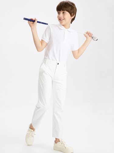 Image of DEVOROPA Youth Boy's Golf Pants Quick Dry Athletic Chino Flat Front Pants Kids School Uniform Clothes