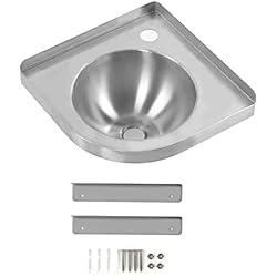 Fregadero Triangular Fregadero Triangular de Esquina, KIMISS, Lavabo Pequeño para Baño, Lavabo Triangular, Acabado Cepillado para Barco, Caravana, Caravana, Caravana, Cocina, Fregadero de Mano