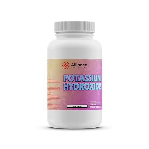 Potassium Hydroxide Flakes - KOH - 90% Purity - 2 lb. Canister - Caustic Potash - Caustic Soda Alternative