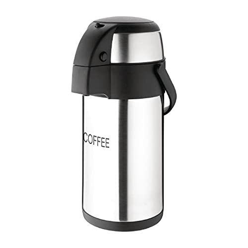 Olympia - Pichet à pompe 3 L, inox, gravé 