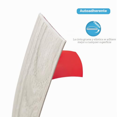 Miniatura 8 de Art3d Banda De Transición Autoadhesiva De Vinilo, Banda De Umbral Banda De Separación De Suelo Laminado Para Unir Espacios De Suelo, Transición De Umbral De Alfombra, 122x4 Cm, Blanco Lavado