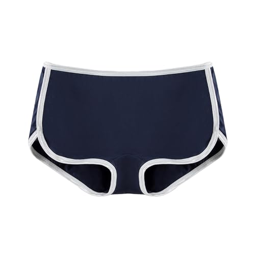 bragas mujer algodon sin costuras Braguitas Algodon Mujer Cintura Alta Barriga Plana Calzones sin Costura Braga Menstrual Compresión Seamless Underwear Women's Clothing braguitas cuecas Azul oscuro