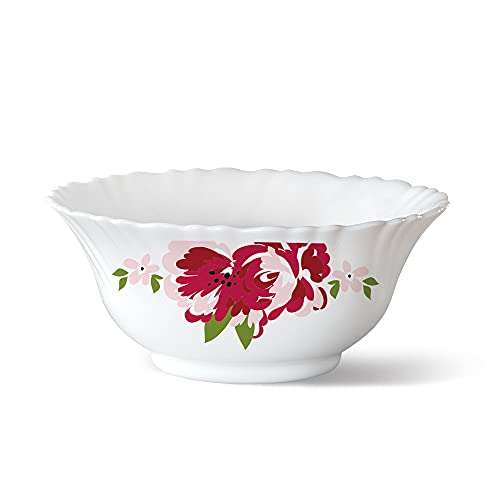 Image of Larah by Borosil Rose Red 6 Pcs Opalware Bowl Set (150 ml Each)
