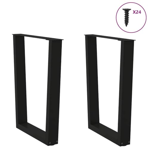 Pieds de table à manger bureau établi en acier noir réglables - 3