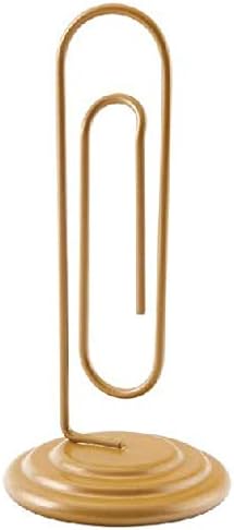SJW Paperclip Holder, 3.25 Long, 12-Sheet Capacity, Gold