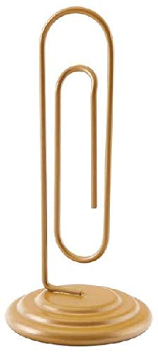 SJW Paperclip Holder, 3.25" Long, 12-Sheet Capacity, Gold