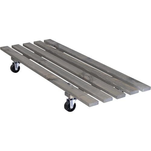 Wagner Support à roulettes pour Pot de Fleur Double 79 x 29 x 8,5 cm I intérieur + extérieur I en Bois Massif antidérapant certifié FSC®, Vintage I...