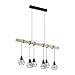 Produktbild EGLO Pendellampe Townshend 5, 6 flammige Vintage Pendelleuchte im Industrial Design, Retro Hängelampe aus Stahl und Holz, Farbe: Schwarz, braun, Fassung: E27
