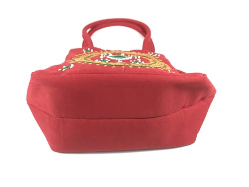 Image of srishopify handicrafts Eco Friendly Top Handle MINI Bags For Women Fabric Traditional Design Small Hand Bag Ladies Woman Birthday Gift Item Mothers Day Sister Wife Female 8 Inch Multicolor