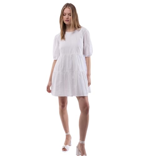 Robe smock à volants col rond au style bohème chic fluide - 5