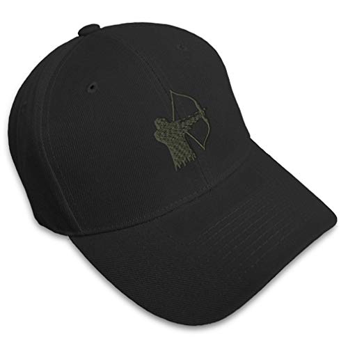 Speedy Pros Baseball Cap Archery C Embroidery Funny & Novelty Style 3 Acrylic Hats for Men Women Strap Closure Black Design Only