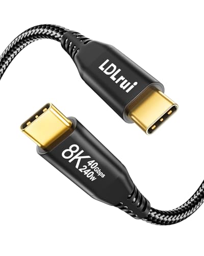 LDLrui USB4 Data Cable 3FT, 40Gbps, Thunderbolt 4/3 Compatible, 240W PD 3.1 Fast Charging, 8K@60Hz USB C Video Cable for MacBook Pro, iPhone 16/17, SSD, Dock & Monitor
