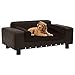 vidaXL Divano per Cani Divanetto Casina Divanetto Branda Sedia Poltrona Rifugio Cuccioli Materasso Cuccia Marrone 81x43x31 cm in Peluche e Similpelle