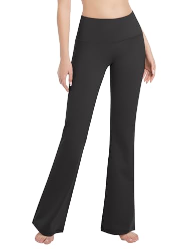 Image of BUBBLELIME 29 inch /31 inch /33 inch /35 inch /37 inch Women High Waist Bootlegs Yoga Pants Tummy Control Bootcut Workout Flared Out Pockets