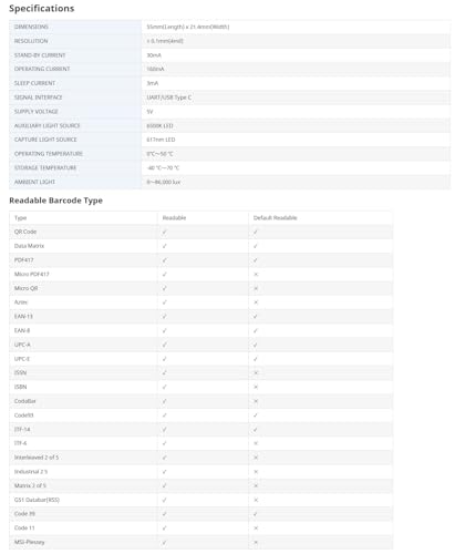 USB Barcode Scanner Module, 1D 2D QR Code Reader with TTL UART & Type-C Interface, Embedded Barcode Recognition Scanner for Arduino Raspberry Pi POS System Screen & Paper Scanning