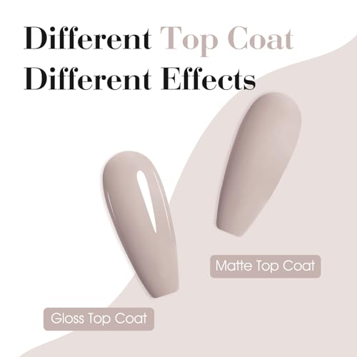 Image of CANNI Nude Gel Nail Polish, 1Pcs Nude Light Brown Gel Polish Color Nail Polish High Gloss Soak Off U V Nail Manicure Salon DIY at Home