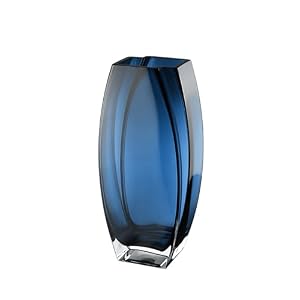 Glass – Vase – Blue – Teal – 12.6″ Height – Heavy Durable – Made in Europe – by Barski