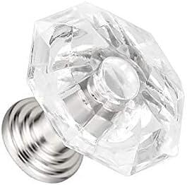 Poignées de porte en cristal véritable taillé diamant 27mm pour mobilier haut de gamme - 6