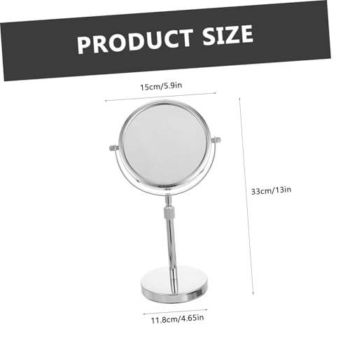 Miroir de Maquillage Rotatif Métal Double Face Stable Contre Reflets - 3
